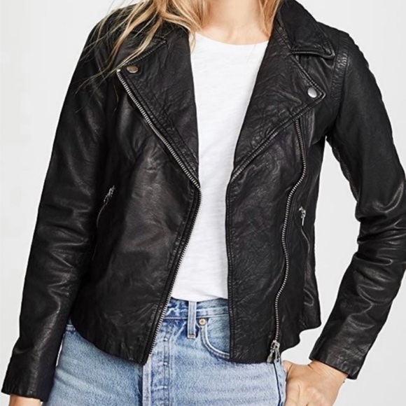 Madewell Jackets & Blazers - Madewell Leather Jacket Genuine Motorcycle
Plus Size 2X Black New 100% Leather